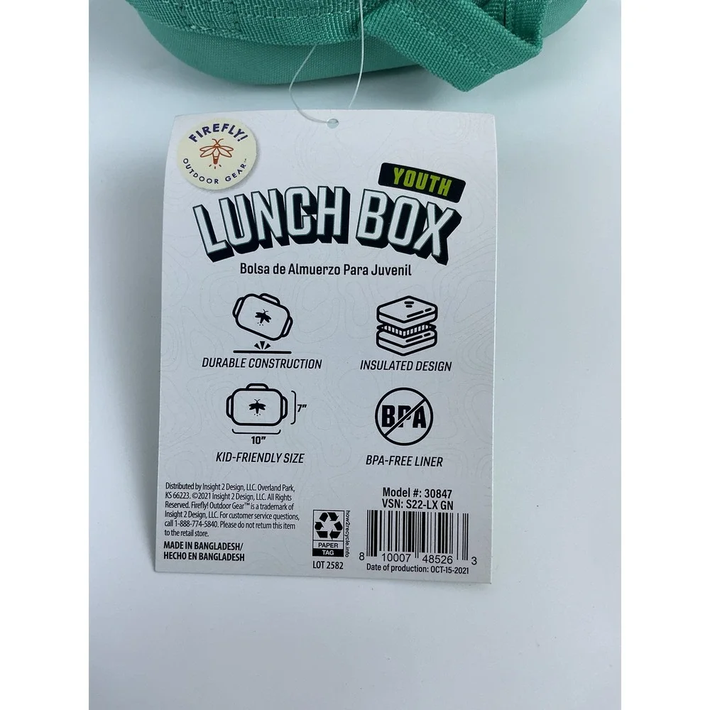 NEW Firefly! Outdoor Gear Youth Lunch Box‎ Insulated BPA Free Durable Blue Green